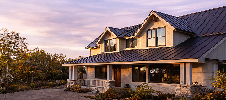 residential and commerical housing with metal roofing